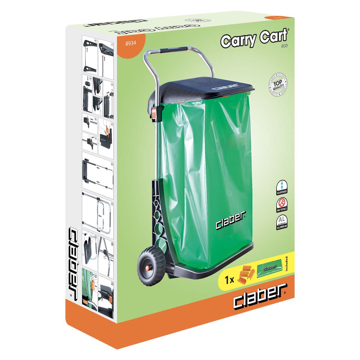 Claber Carrello rifiuti da giardino carry cart 1910210000041 8000625089345